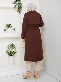 Resim Vibeys Collection Kadın Kuşaklı Ve Fermuar Detaylı Trençkot 