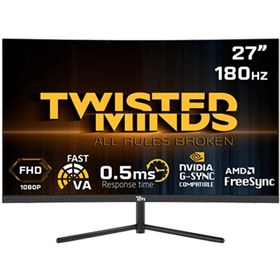 Resim TWISTED MINDS 27" TM27FHD180VA FHD 180HZ 0,5MS HDMI DP HDR10 R1500 KAVİSLİ RGB GAMING MONİTÖR 2 YIL RESMİ DİSTRİBÜTÖR GARANTİLİ - ÜCRETSİZ KARGO