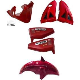 Resim Cg Kırmızı Dörtlü Set (Sakal-Bıyık-Çamurluk-Yankapak) 