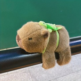 Resim Kaplan Tasarımlı Sevimli Kapibara Peluş Bileklik - Yumuşak Polyester Lif, Koyu Kahverengi ve Yeşil Vurgular, Yetişkinler & Çocuklar için Canlı Hayvan Temalı Hediye, Tatil Aksesuarları, Dayanıklı & Rahat Dokulu Dolmuş Oyuncak Hayvan, Eğlenceli Tasarım 