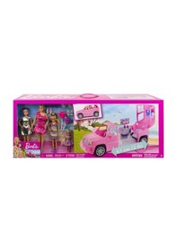 Resim Barbie Barbie'nin Aracı Ve Kız Kardeşleri Oyun Seti 4 Bebek Ve Limuzin Gff58 