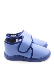 Resim KU&PA SHOES Pas Mavi Kids Çocuk Unisex Panduf Ayakkabı Cırtlı Rahat Kaydırmaz Taban Ev Patiği KP-2004 