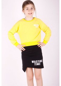 Resim Toontoy Kids Toontoy Kız Çocuk Wasting Baskılı Etekli Takım Sarı 
