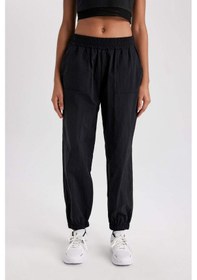 Resim Defacto DeFactoFit Oversize Geniş Kalıp Beli Lastikli Paraşüt Jogger Eşofman Altı B9268AX23WNBK81 Siyah 