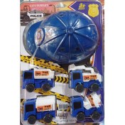 Resim Aspartam Polis Kask ve Polis Iş Makineleri Oyuncak Seti Oyuncak Araba 