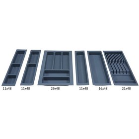 Resim Mutfak, Modüler Bıçaklıklı Kaşıklık Seti, Antrasit, 94 x 48 cm (Enden-Boydan 3,5 cm Kesilebilir) 