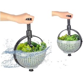 Resim Hızlı Salata Kurutucu Süzgeç- Dönerli Süzgeç Dev Boy - Elm-01-768334 Çok Renkli 