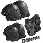 Resim Createtech Standart Siyah Çocuk Pateni Koruyucu Seti, Kaykay Kıyafetleri Ve Denge Bisikleti Aksesuarları Standart 