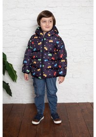 Resim Araba Baskılı İçi Polar Bebe Mont 