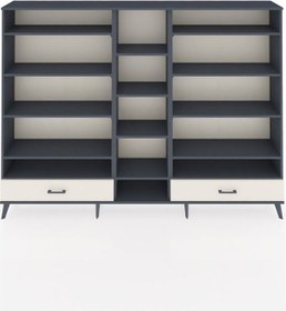 Resim Arges Dolap 14 Raflı 2 Çekmeceli 220x30x163 Antrasit-antrasit/aytaşı Antrasıt/aytası - Antrasıt 