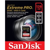 Resim Sandisk Extreme Pro 128gb 300mb/s SDXC Hafıza Kartı 