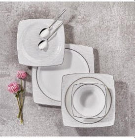 Resim Korkmaz Bone Selection 60 Parça Kare Yemek Takımı A8445 