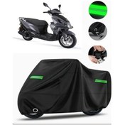 Resim Cordial Arora Crv 125 Uyumlu Siyah Motosiklet Brandasi Reflektörlü Kilit Uyumlu Uv Koruma Motor Örtüsü 