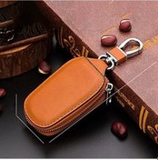 Resim Novahub Kahverengi Metal Kanca Araba Anahtarı Durum Sağlam Aksesuar Suni Deri Akıllı Zincir Tutucu Otomobil Koruyucu İçin Kahverengi 