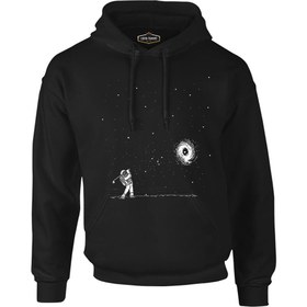 Resim Uzay - Golf Siyah Erkek Fermuarsız Kapşonlu - Siyah / 3XL 