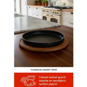 Resim Dr.maya® | Mutfak Şefim Seti Ürün Grubu - 6 Parça | Pro Plus Taş Fırın (Siyah) + Mutfak Gereçleri 