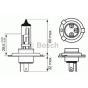 Resim Bosch AMPUL 12V H4 P43T PURE LIGHT 