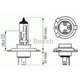 Resim Bosch AMPUL 12V H4 P43T PURE LIGHT 