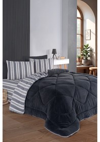 Resim Sport Çizgili 2li Yastık Kılıfı Soft Line Antrasit Antrasit 