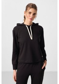 Resim Siyah Kapüşonlu Oversize Kadın Eşofman Takım - 95336 Siyah 
