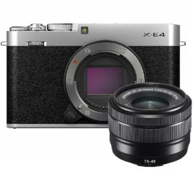 Resim Fujifilm X-E4 Gümüş + XC15-45mm Kit 