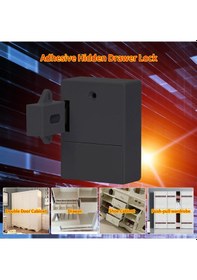Resim Xindoker Akıllı Sensörlü Çift Kapılı Dolap Kiliti - Gizli Yapışkanlı Çekmece Kilidi, Beyaz/siyah/gri Seçenekli, Pil Dahil Değil 
