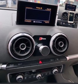 Resim Universal Audi A3 8v Sline (2013-2020)uyumlu -- Kırılmaz--alüminyum Plaka Siyah Mıknatıslı Telefon Tutucu 