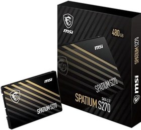 Resim MSI SSPATIUM S270 SATA 2.5" 480GB 500MB Okuma/450MB Yazma 3D NAND SATA III SSD 