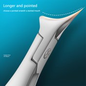 Resim Profesyonel paslanmaz çelik tırnak makası - kalın/sert tırnaklar için 45° açılı uzatılmış bıçak, rahat tutuş - ev ayak bakım aleti, modern tırnak makası, dayanıklı tasarım 