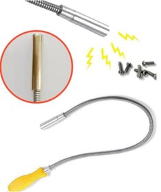 Resim optana Spiral Yaylı Uzun Mıknatıs 50 Cm Bükülebilir Manyetik Mıknatıs Düşen Metal Vida Somun Alma Mıknatısı 