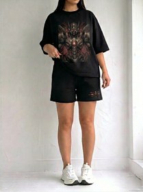Resim EFFRENATU Kadın Oversize AVO Basic Tişört ve Wide Leg Eşofman Altı Takımı | Rahat Günlük Casual Streetwear Kombin 