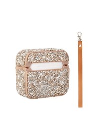 Resim Apple Uyumlu AirPods 3. Nesil Zore Airbag 45 Bilek Askı Aparatlı Simli Şeffaf Kılıf Gold 