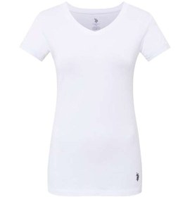 Resim U.S. Polo Assn. Kadın Kısa Kol V Yaka Basic T-shirt 