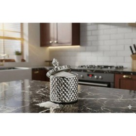 Resim Rova Tr Cam Kavanoz Gümüş 