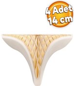 Resim Badem10 Petek Lüks Mobilya Kanepe Sehpa Tv Ünitesi Koltuk Puf Ayağı 14 Cm Krem Altın Baza Ayakları 
