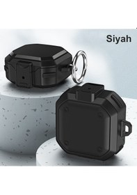 Resim Microsonic Samsung Uyumlu Galaxy Buds 2 Pro Kılıf Darbeye Dayanıklı Sert Koruyucu + Askılık Siyah 