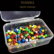 Resim 100/200 adet Renkli Boncuk İğne Balık Hattı Sabitleme Küçük Aksesuarlar, Sabitleme İğnesi, Küçük Balık Şamandırası Küçük Yumuşak Yem Küçük Balık Kancası Sabitlenebilir, Pratik Balıkçılık Küçük Aksesuarlar 