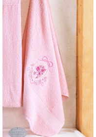 Resim Güvenal Pamuxu 4 Parça Bornoz Seti Bornoz Takımı 3 Pembe 