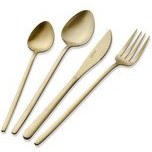 Resim Giallo Çatal Kaşık Bıçak Takımı Mat Gold 24 Parça The Mia