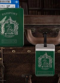 Resim Harry Potter Slytherin Pasaport Kılıfı ve Valiz Etiketi Seti - Yeşil 