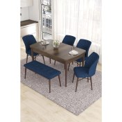 Resim Canisa Concept Eva Serisi 80 x 132 cm Açılabilir Mdf Benchli Mutfak Masa Takımı Barok Ahşap Desen Masa 
