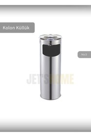 Resim AboutThePerfect Paslanmaz Dış Mekan Küllük, Ayaklı, Lüks, No:3, Çöp Kovası, Gri 