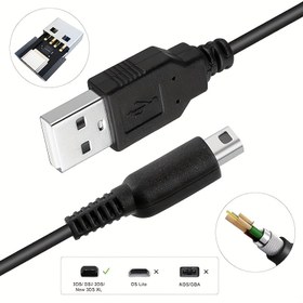 Resim 3DS USB Şarj Kablosu, Nintendo Yeni 3DS XL/Yeni 3DS/3DS XL/3DS/ Yeni 2DS XL/Yeni 2DS/2DS XL/2DS/ DSi/DSi XL Siyah için Güç Şarj Kablosu 