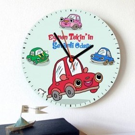 Resim Erkek Çocuklara Arabalı Duvar Saati 