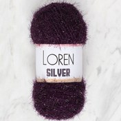 Resim Loren Silver Patlıcan Moru El Örgü İpi - RS0109 - 34082 