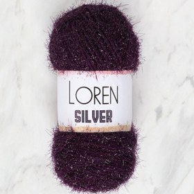 Resim Loren Silver Patlıcan Moru El Örgü İpi - RS0109 - 34082 