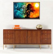 Resim Xindoker Ev Dekorasyonu İçin 45x30cm 5d Renkli Ağaç Pano, Tam Zırhlı Yuvarlak Elmas, Dıy Sanat Projesi 