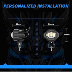 Resim Motosiklet Sis Farı Spot Led Beyaz Sarı Renk Metal Kasa 2 Adet Takım Motosiklet Ekipman Lamba 