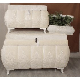 Resim Gelin 3lü Çeyiz, Bohça & Makyaj Sandık Takımı 1001 