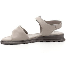 Resim Gönderi R Silver Cırt Bantlı Hakiki Deri Sandalet Açık Gri 